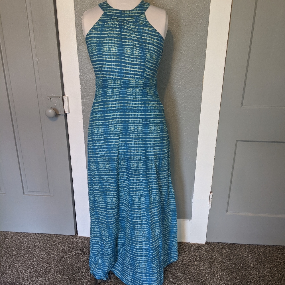 Mata Traders blue sleeveless maxi dress, size small